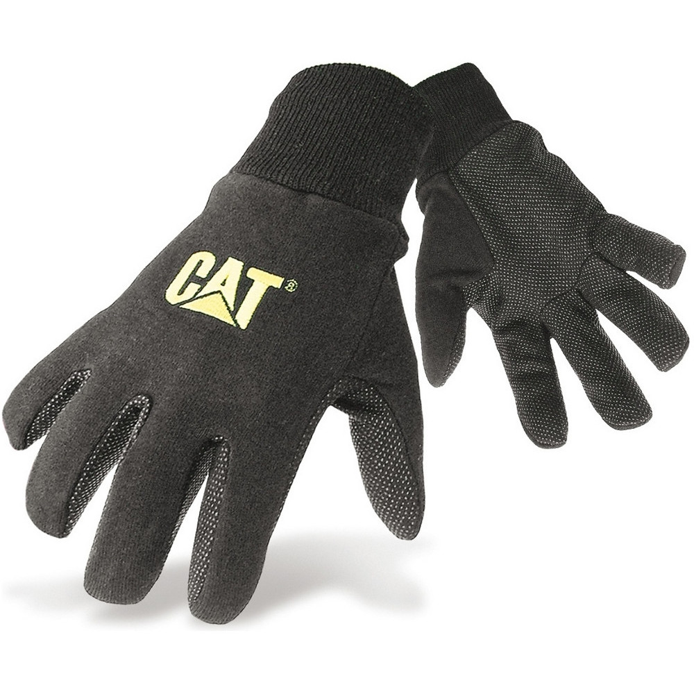 Product image of CAT Workwear Mens Workwear Jersey Heavy Duty Dotted Workwear Gloves Large