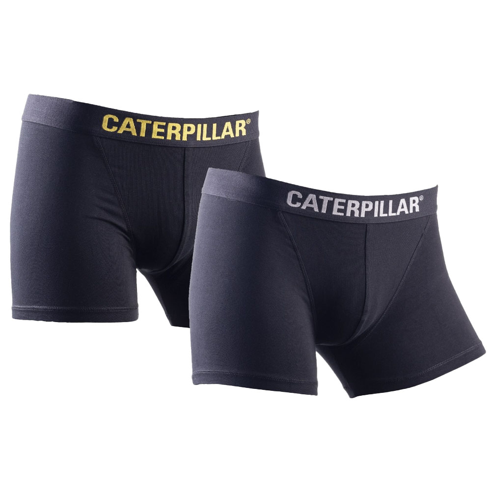 Caterpillar Mens 2 Pack Branded Elasticated Snug Boxer Shorts XL - Waist 38-40’ (96-101cm)