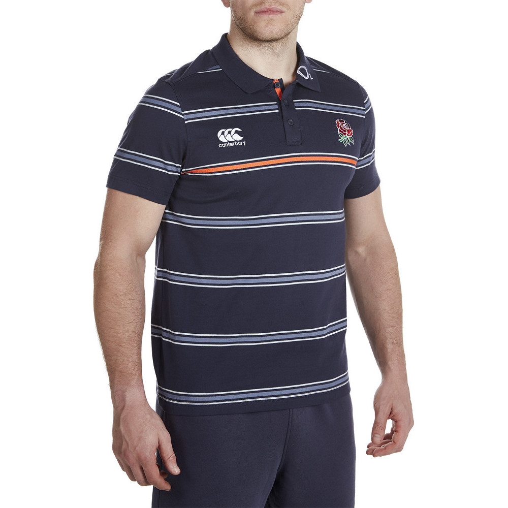 Canterbury Mens England Striped Logoed Cotton Jersey Polo Shirt XS - Chest 34-36’ (86-91.5cm)