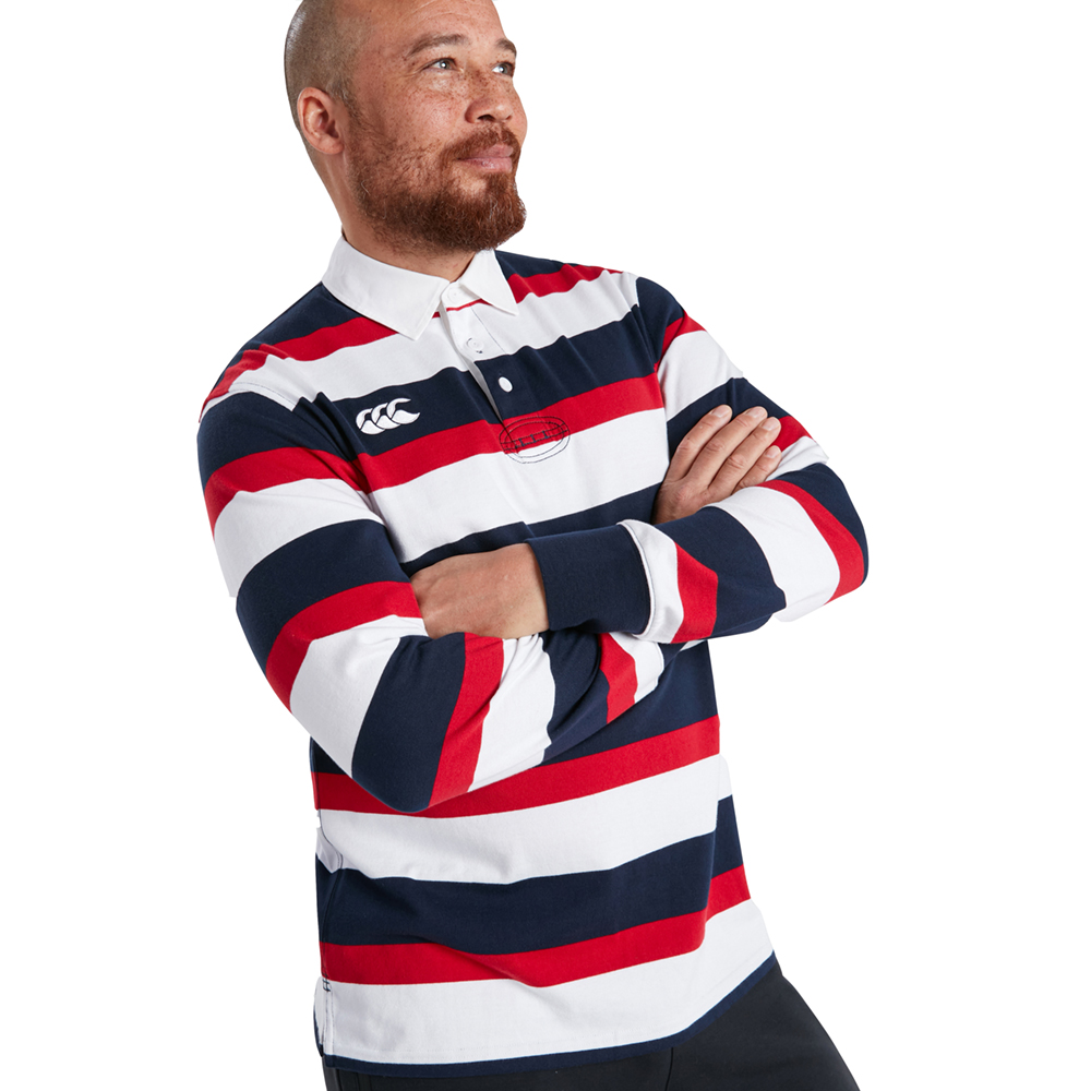 Canterbury Mens Long Sleeve Retro Stripe Jersey Top S - Chest 37-39’ (94-99cm)