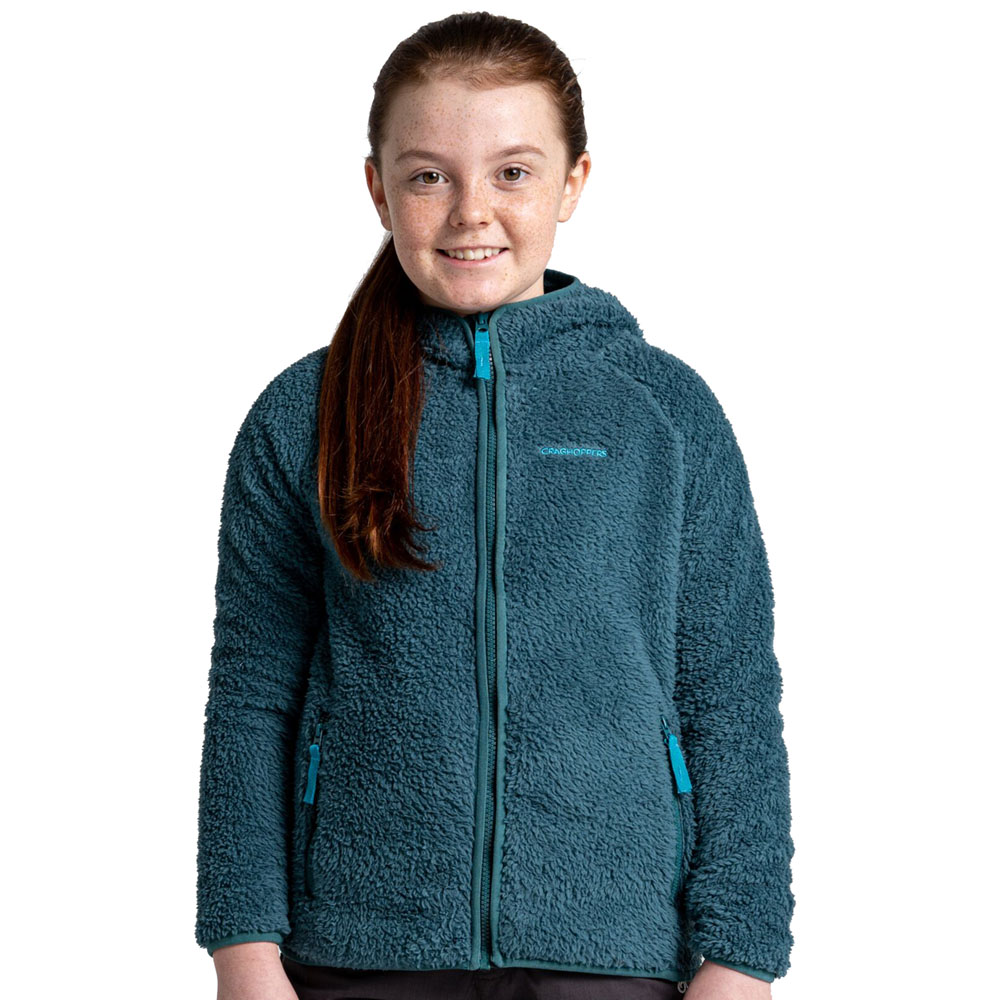 Craghoppers Girls Kaito Hooded Relaxed Fit Fleece Jacket 7-8 Years - Chest 24.75-26.5’ (63-67cm)