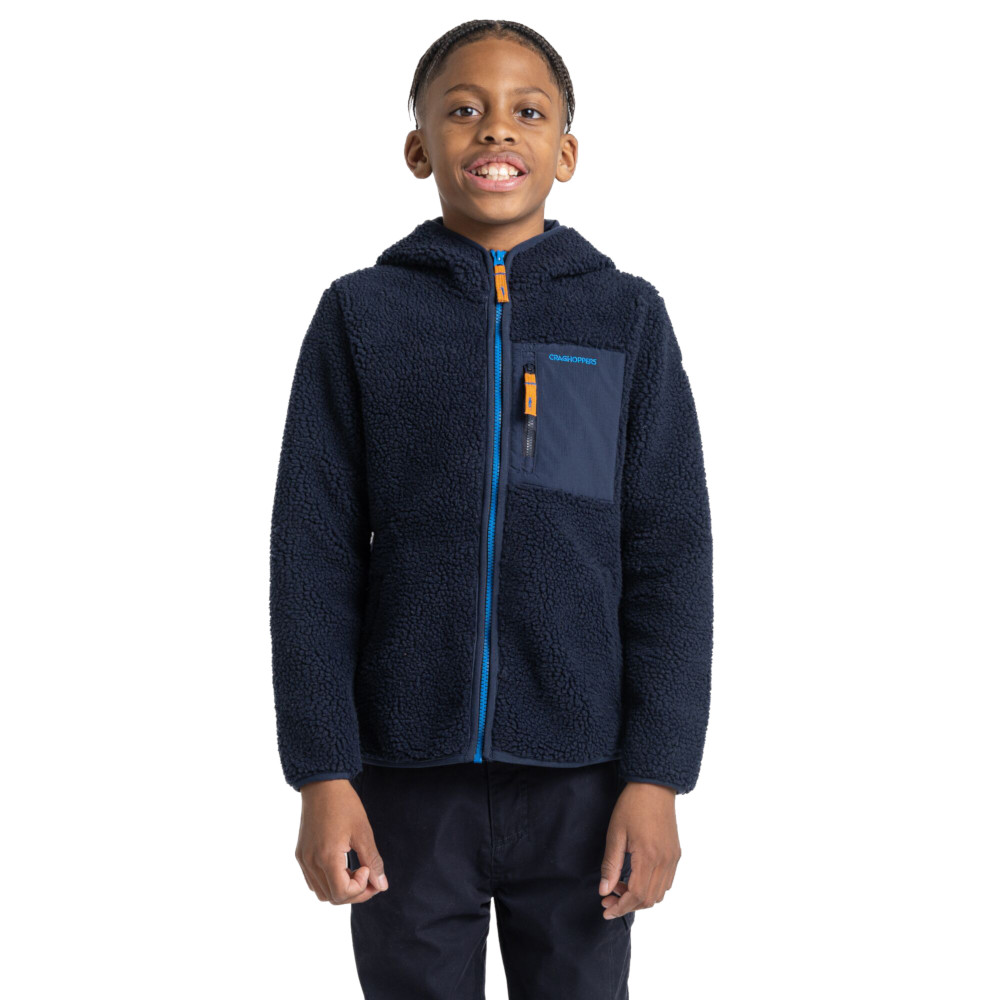 Craghoppers Boys Boyne Full Zip Hooded Borg Fleece Jacket 9-10 years - Chest 27.25-28.75’ (69-73cm)