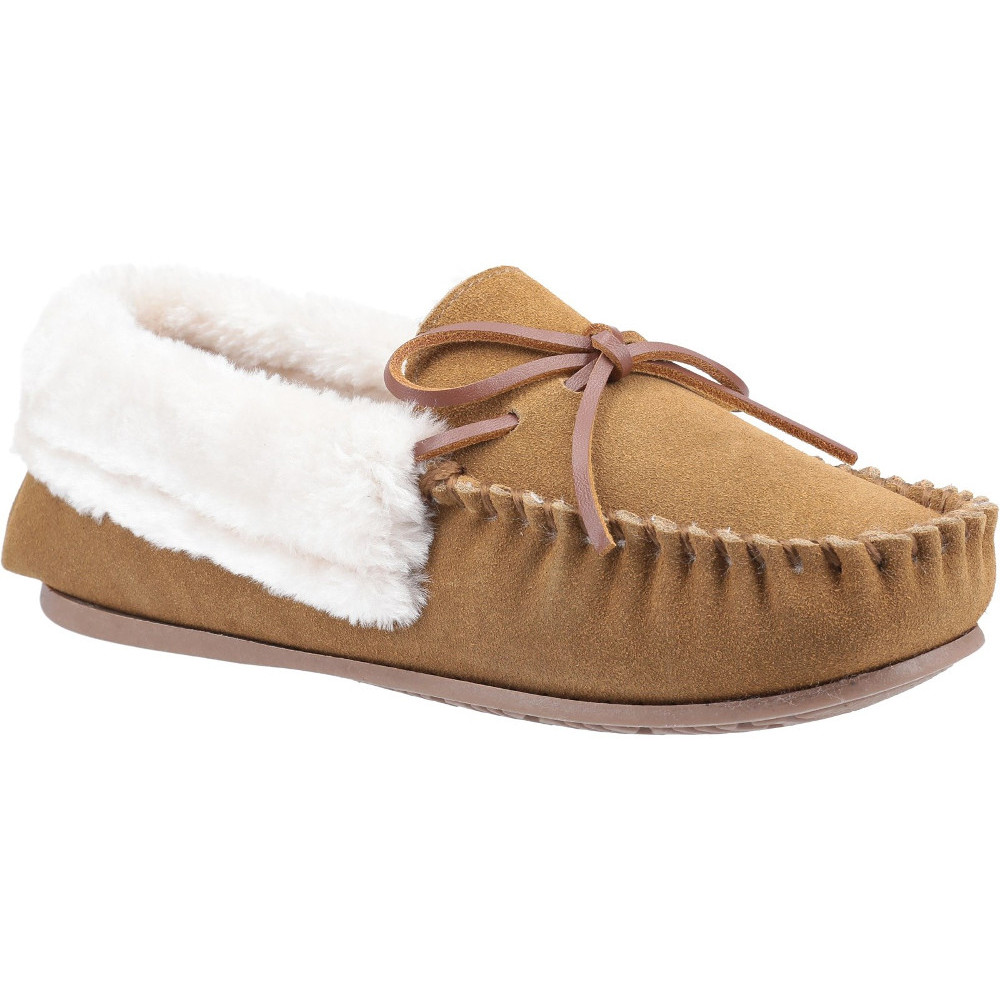 Cotswold Womens Sopworth Slip On Suede Moccasin Slippers UK Size 4 (EU 37)