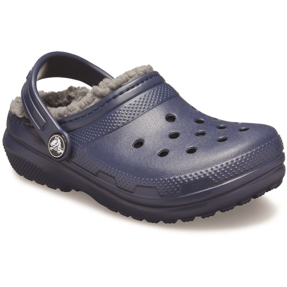 fuzzy crocs grey