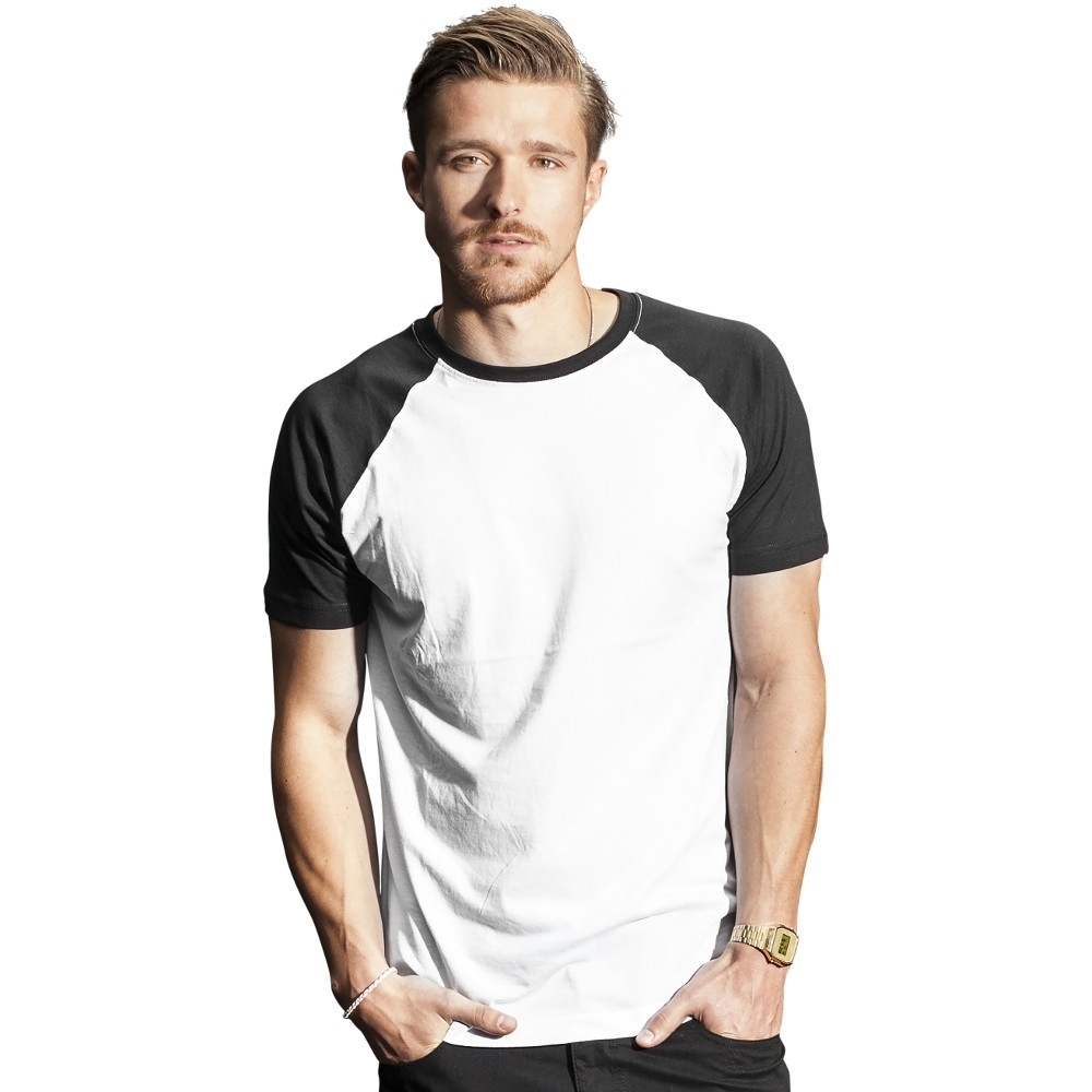 Cotton Addict Mens Raglan Contrast Short Sleeve T Shirt 3XL - Chest 49’ (124.46cm)