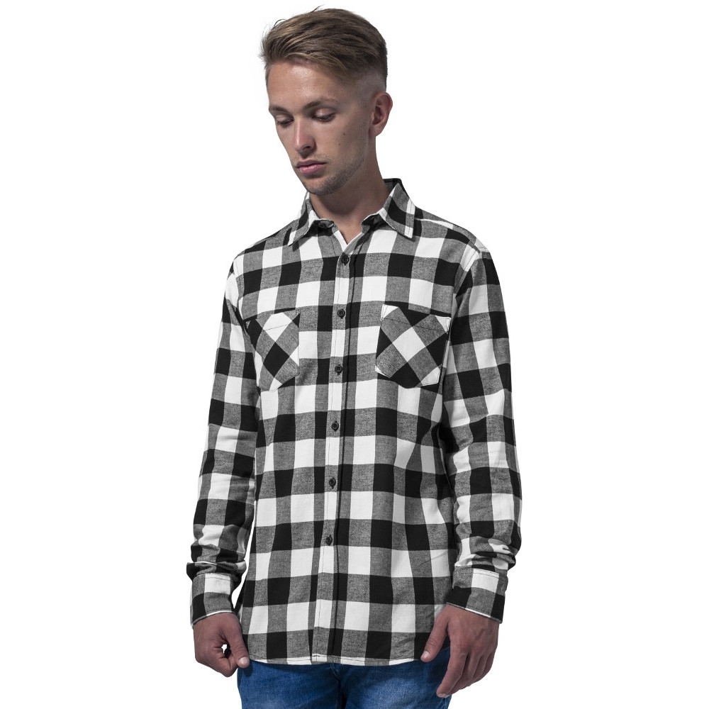 Cotton Addict Mens Checked Flannel Long Sleeve Button Shirt S - Chest 41’ (104.14cm)