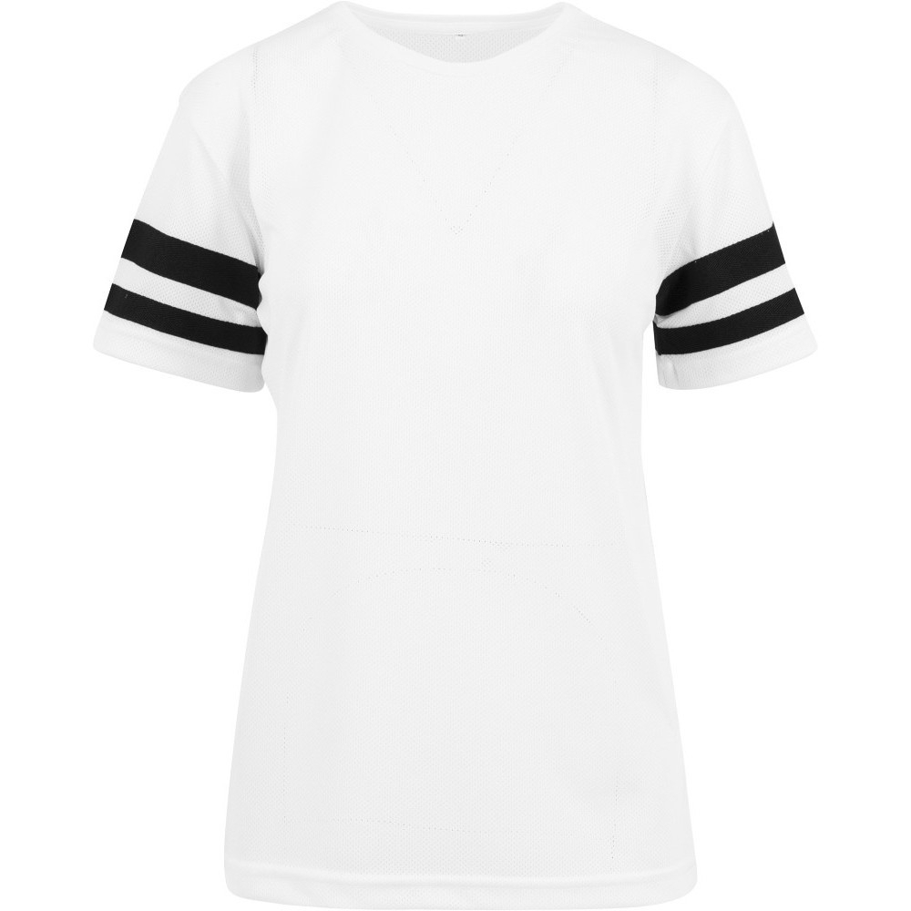 Cotton Addict Womens Mesh Contrast Stripe Sports T Shirt XL - UK Size 16