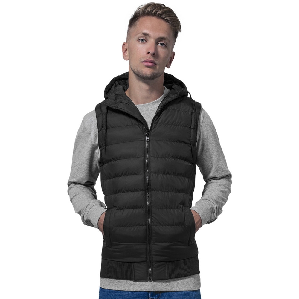 Cotton Addict Mens Hooded Padded Bubble Vest Bodywarmer S - Chest 36’ (91.44cm)