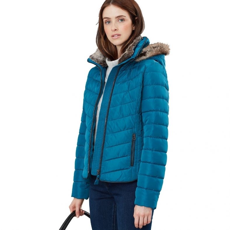 Joules Womens Gosway Flattering Fit Hooded Quilted Coat