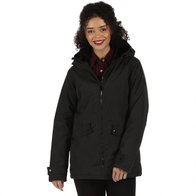 brienna waterproof insulated hooded jacket black