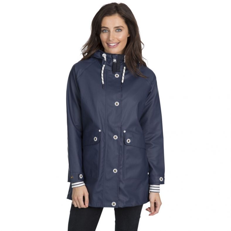 Trespass Waterproof Ladies Raincoat XS-XXL Hip Length Rain Coats Hooded Parka UK 