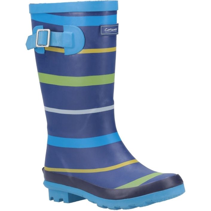 Cotswold Boys Stripe Mid Height Flexible Wellington Boots