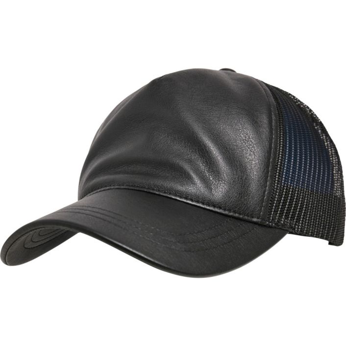 Flexfit by Yupoong Mens Leather Mesh Trucker Baseball Cap