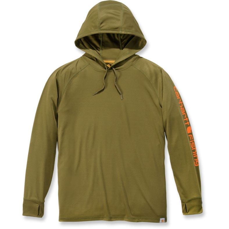 Carhartt Mens Fishing Hooded Fast Drying Long Sleeve T Shirt | Outdoor Look