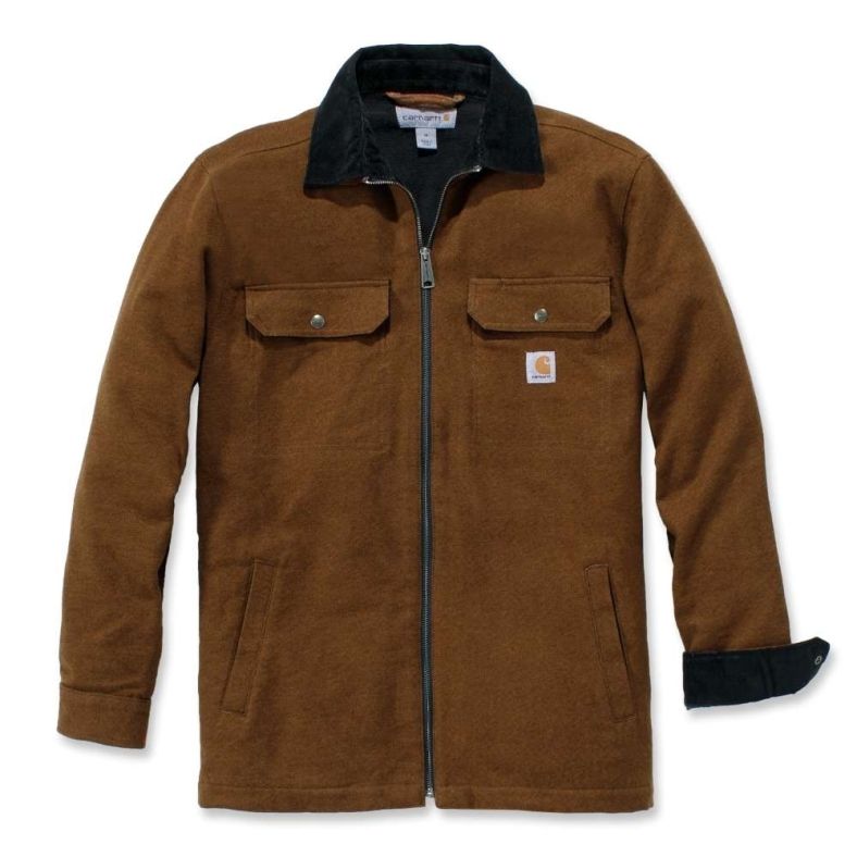 Carhartt Mens Pawnee Zip Cotton Water Repellent Shirt Jacket | Outdoor Look