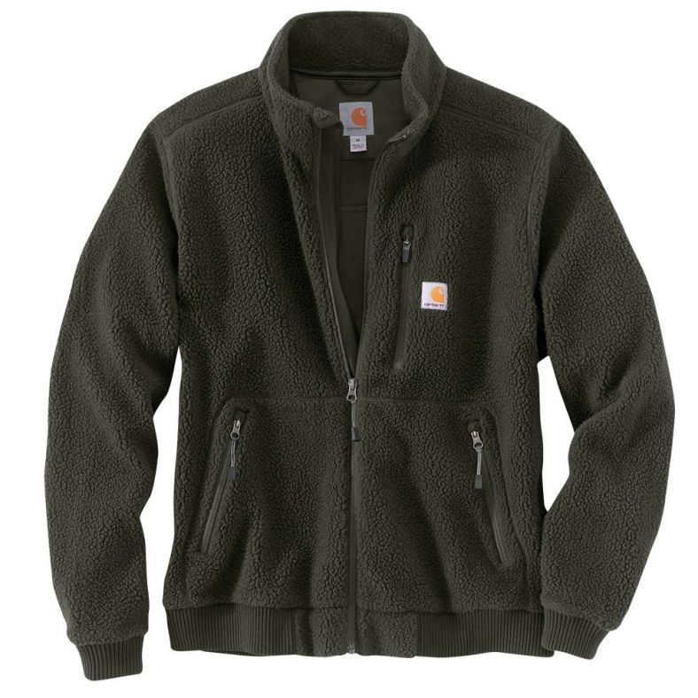 Mens sherpa zip up jacket discount