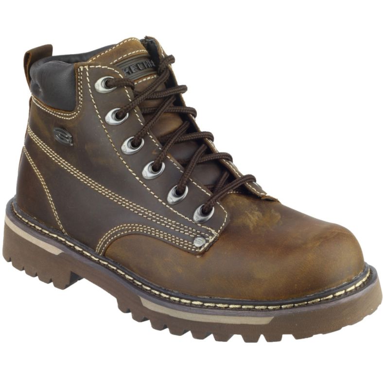 Skechers Cool Cat Bully II Lace Up Leather Boot Brown | Look