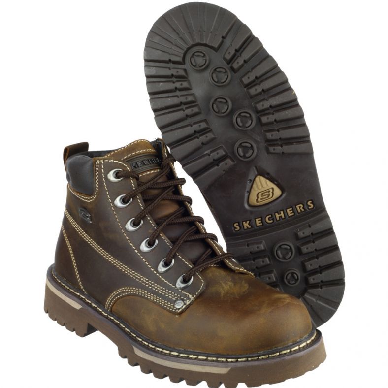 Skechers Cool Cat Bully II Lace Up Leather Boot Brown | Look