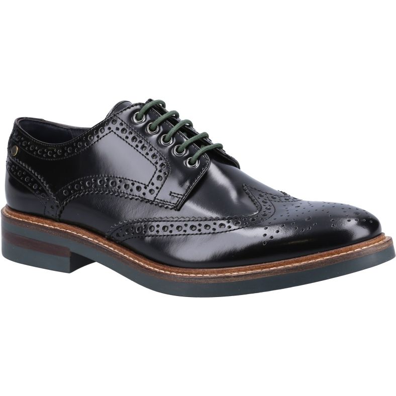 Base London Mens Woburn Hi Shine Leather Brogue Shoes Outdoor Look