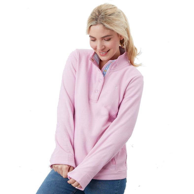 Joules Womens Beachy Button Up Funnel Neck Sweatshirt | Outdoor Look
