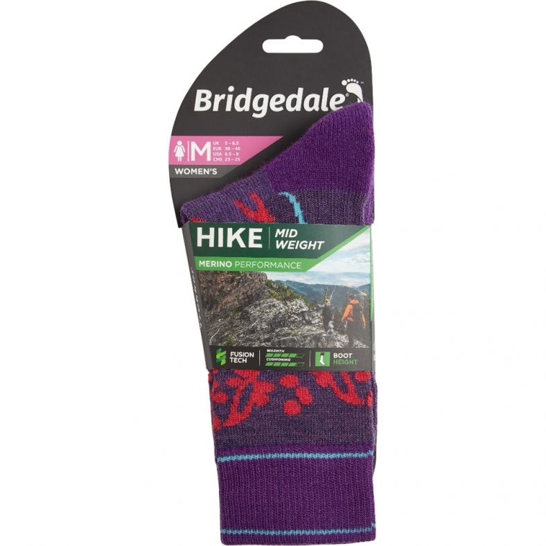 Bridgedale Womens Hike Merino Wool Pattern Walking Socks Bridgedale Womens Hike Merino Wool Pattern Walking Socks