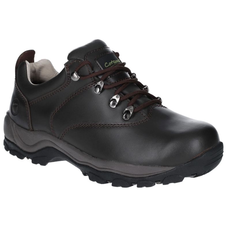 Cotswold Mens Winstone Waterproof Leather Low Walking Shoes | Outdoor Look