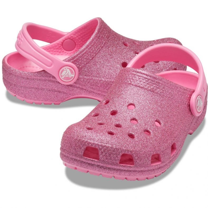 Crocs Girls Classic Breathable Glitter Summer Clogs Outdoor Look