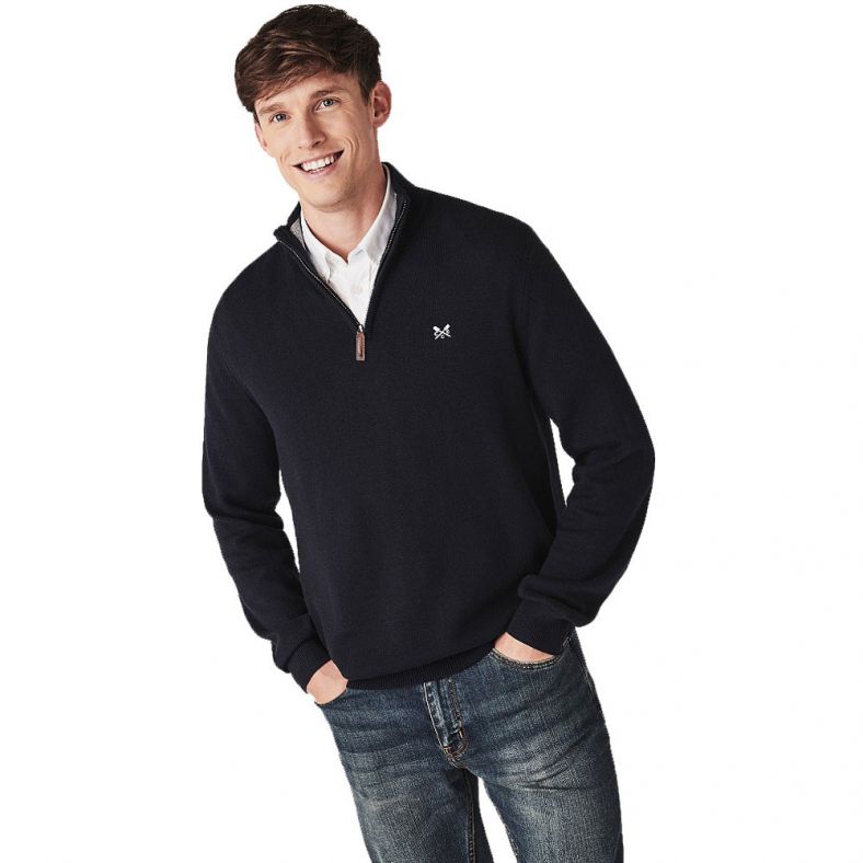 Crew Clothing Mens Classic Half Zip Super Soft Knit Jumper | Outdoor Look