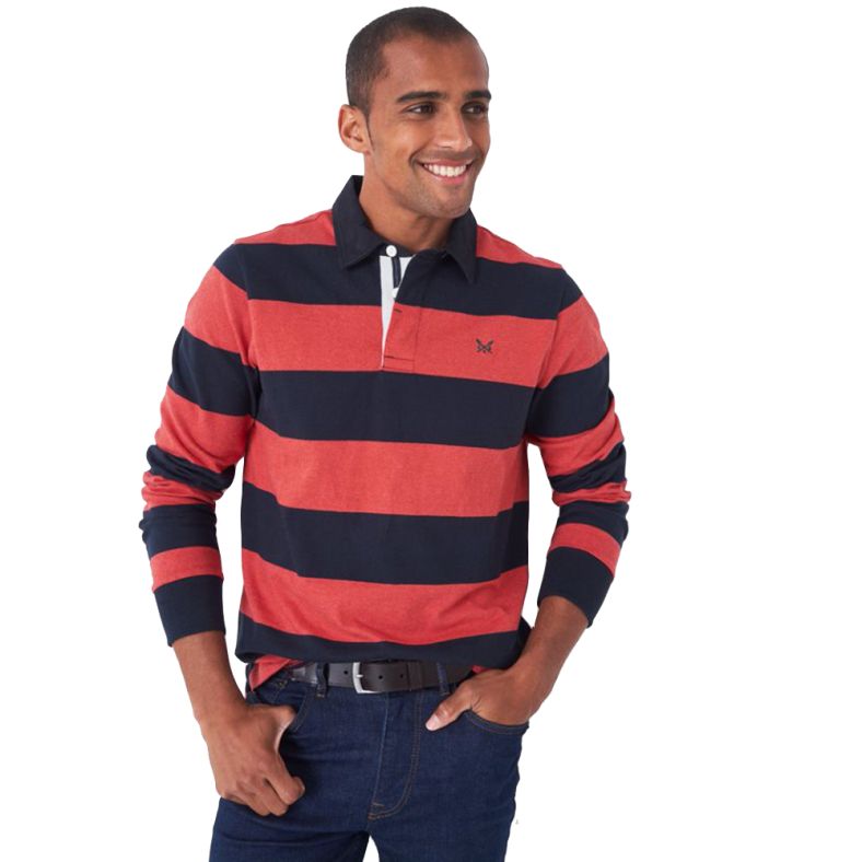 Striped cotton rugby shirt on sale