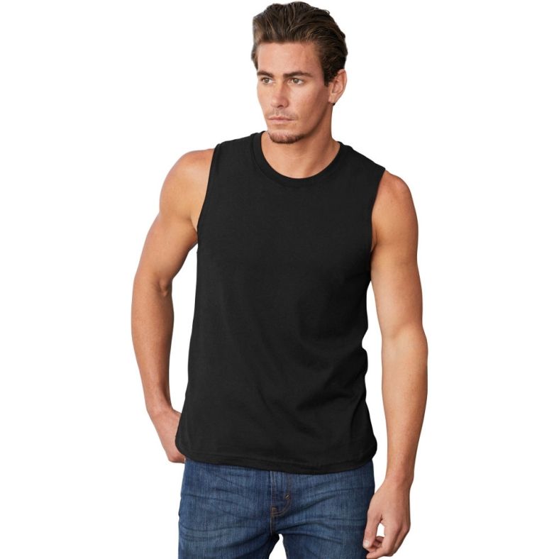 Cotton Addict Mens Jersey Muscle Slim Fit Tank Top Vest