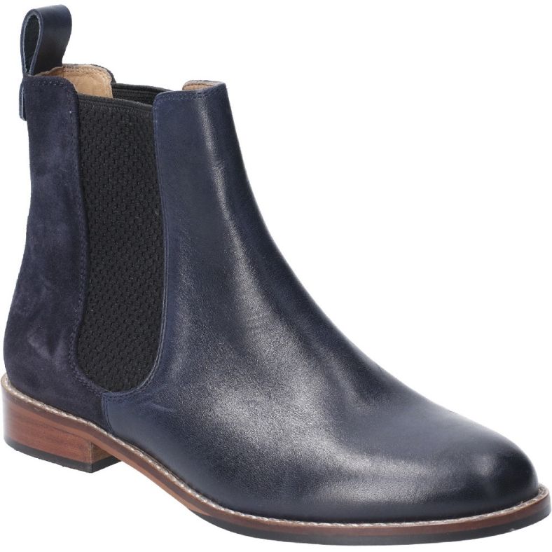 ladies navy leather ankle boots uk