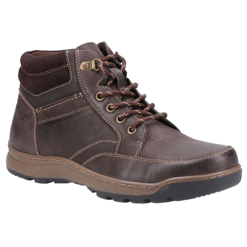 Hush Puppies Mens Grover Mens Leather Lace Up Boots Shoes Outdoor Look