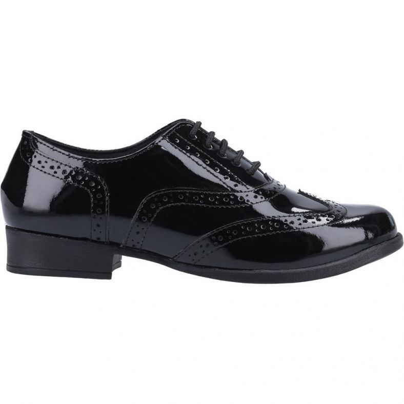 Hush Puppies Girls Kada Senior Patent Leather School Shoes Outdoor Look