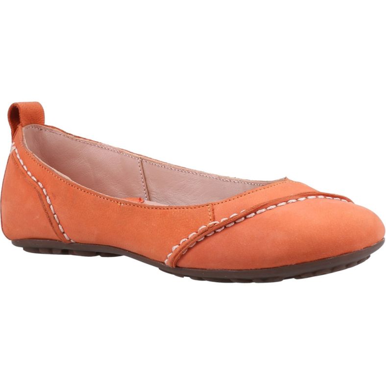 Hush Puppies Womens Janessa Leather Ballerina Shoes Outdoor Look