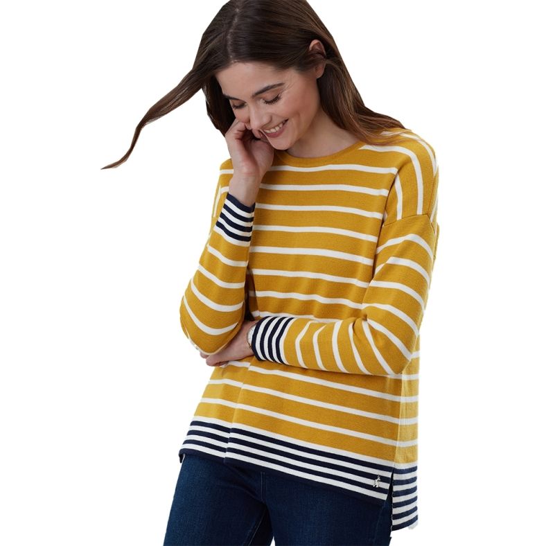 Joules Womens Uma Drop Sleeved Wool Blend Contrast Jumper Outdoor Look