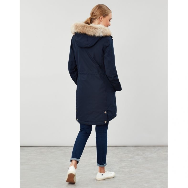 Joules Womens Kempton Hooded Drop Tail Parka Coat Jacket