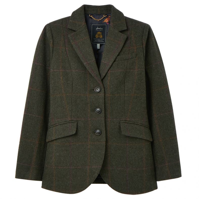 Joules Womens Westleigh Tailored Fit Tweed Coat Jacket Outdoor Look