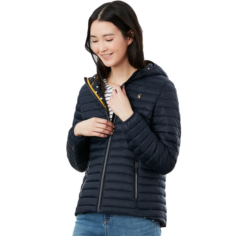 Joules Womens Snug Padded Showerproof Packable Jacket Coat Outdoor Look