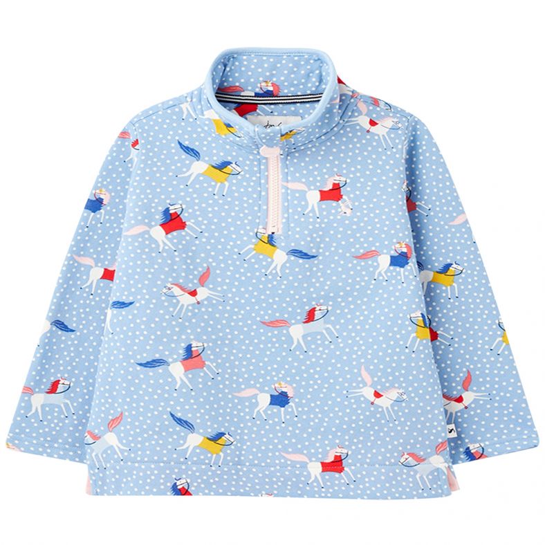 Joules Girls Fairdale Zip Neck Printed Sweatshirt Outdoor Look