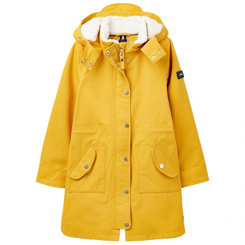 Joules Girls Loxley Cosy Longline Waterproof Jacket Coat | Outdoor Look
