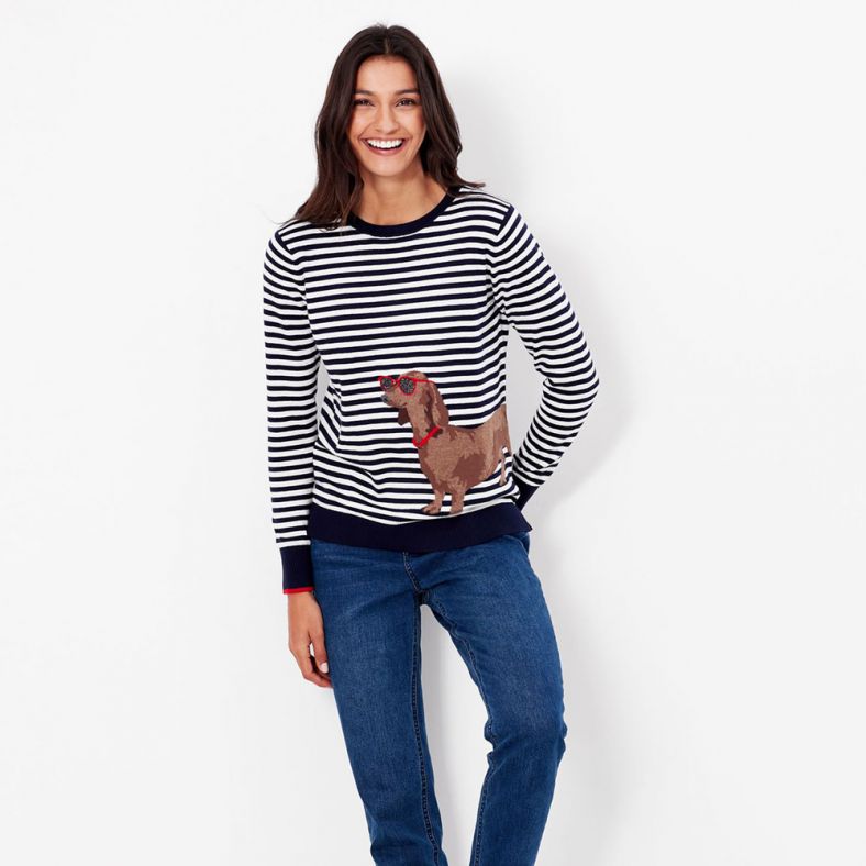 Miranda knitted intarsia online crew neck jumper