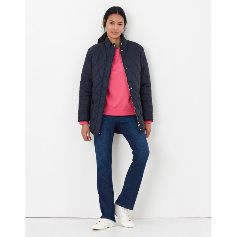 Joules Womens Rosedale Mid Length Warm Padded Quilted Coat Outdoor Look