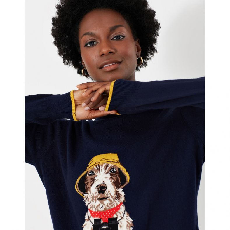 Joules Womens Mariella Intarsia Crew Neck Knitted Jumper Outdoor Look