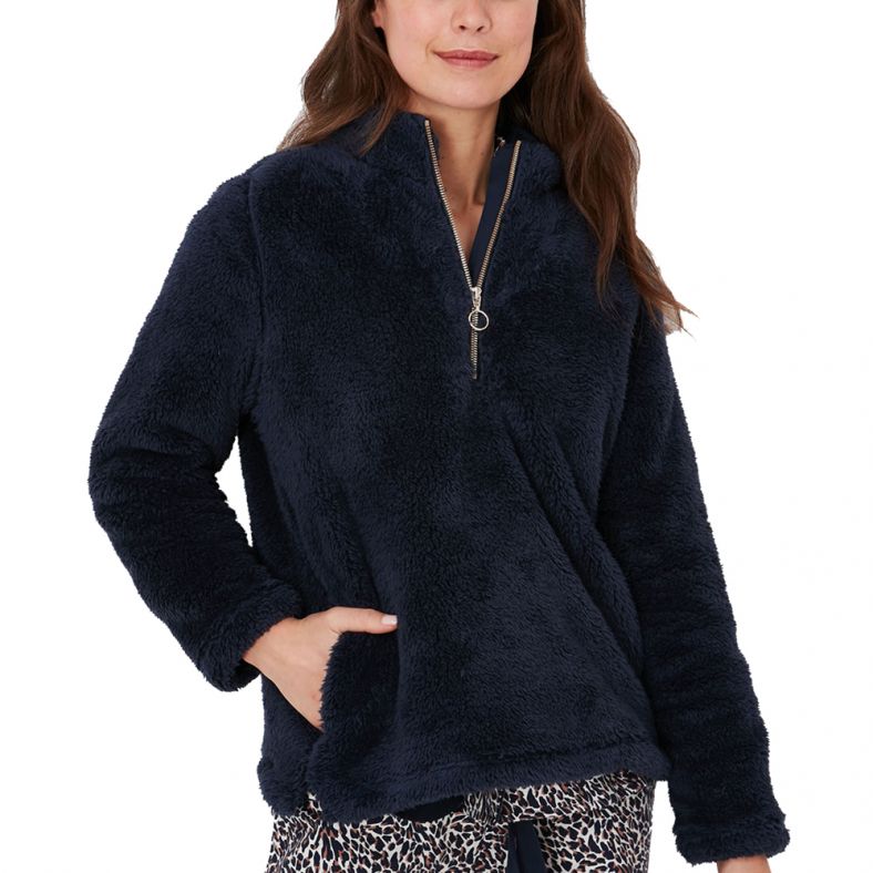 Joules Womens Polly Warm Zip Neck Fleece Jumper Outdoor Look