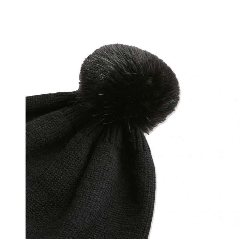 Joules black bobble hat deals