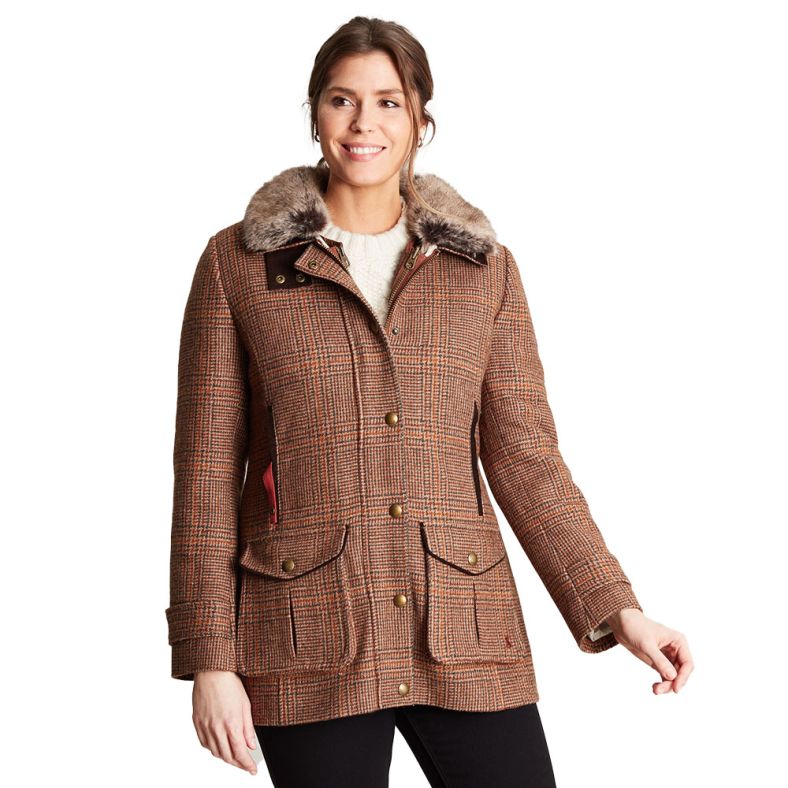 Joules tweed coat sale on sale