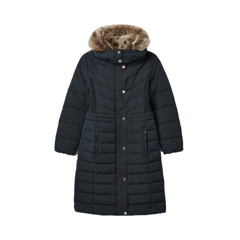 Joules Womens Cherington Showerproof Longline Padded Coat Outdoor Look