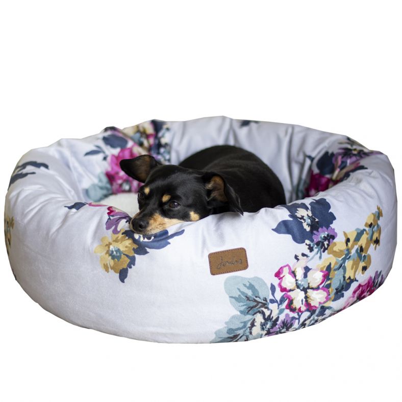 Joules Dog Cambridge Padded Warm Doughnut Bed Outdoor Look