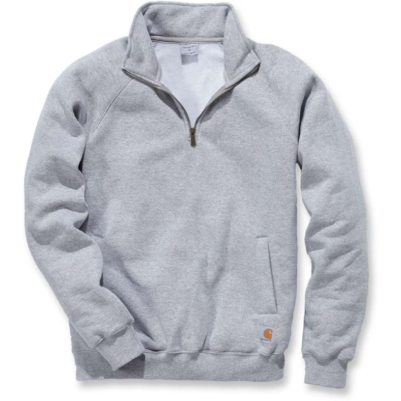 Carhartt Mens Quarter Zip Mock Neck Raglan Stretch Sweatshirt Top Outdoor Look