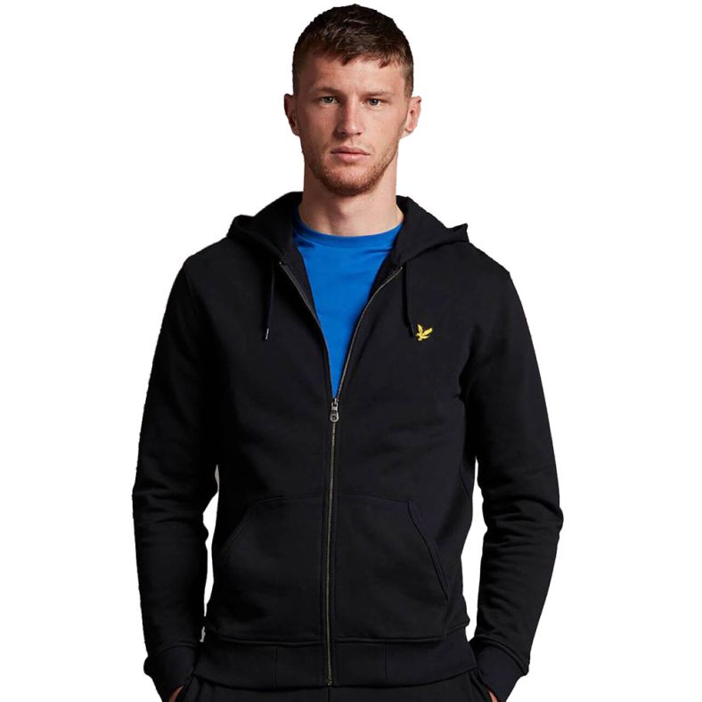 Lyle Scott Mens Zip Through Regular Fit Cotton Hoodie Outdoor Look